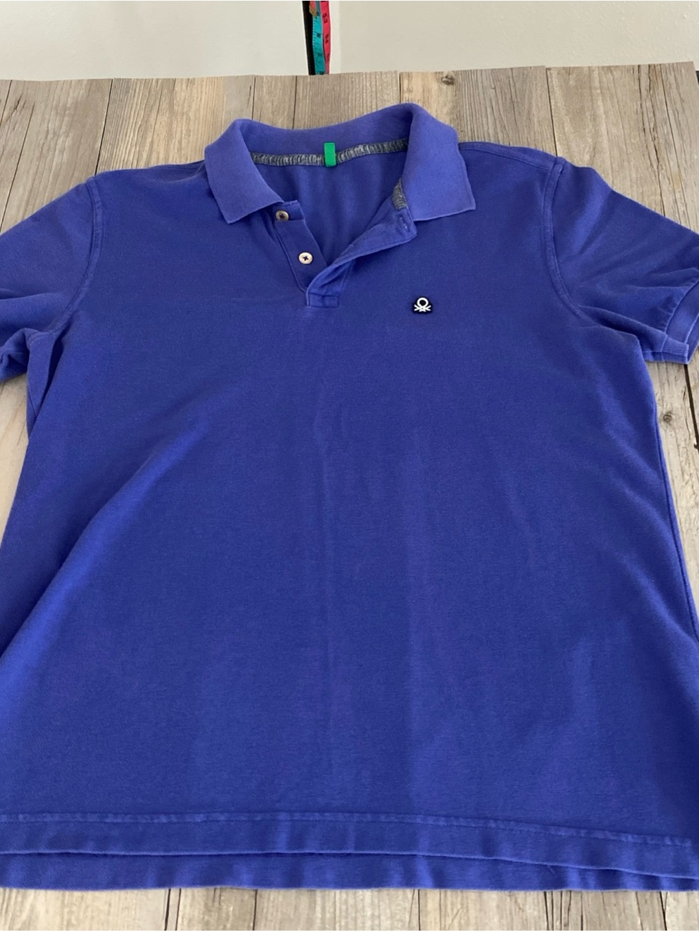 United Colors Of Benetton Mens 2 Button Placket Polo Shirt Large (READ)